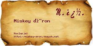 Miskey Áron névjegykártya